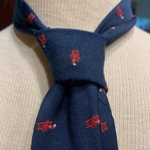 RARE 80’s AVIATION AIRPLANE BIPLANE PRINT NECKTIE